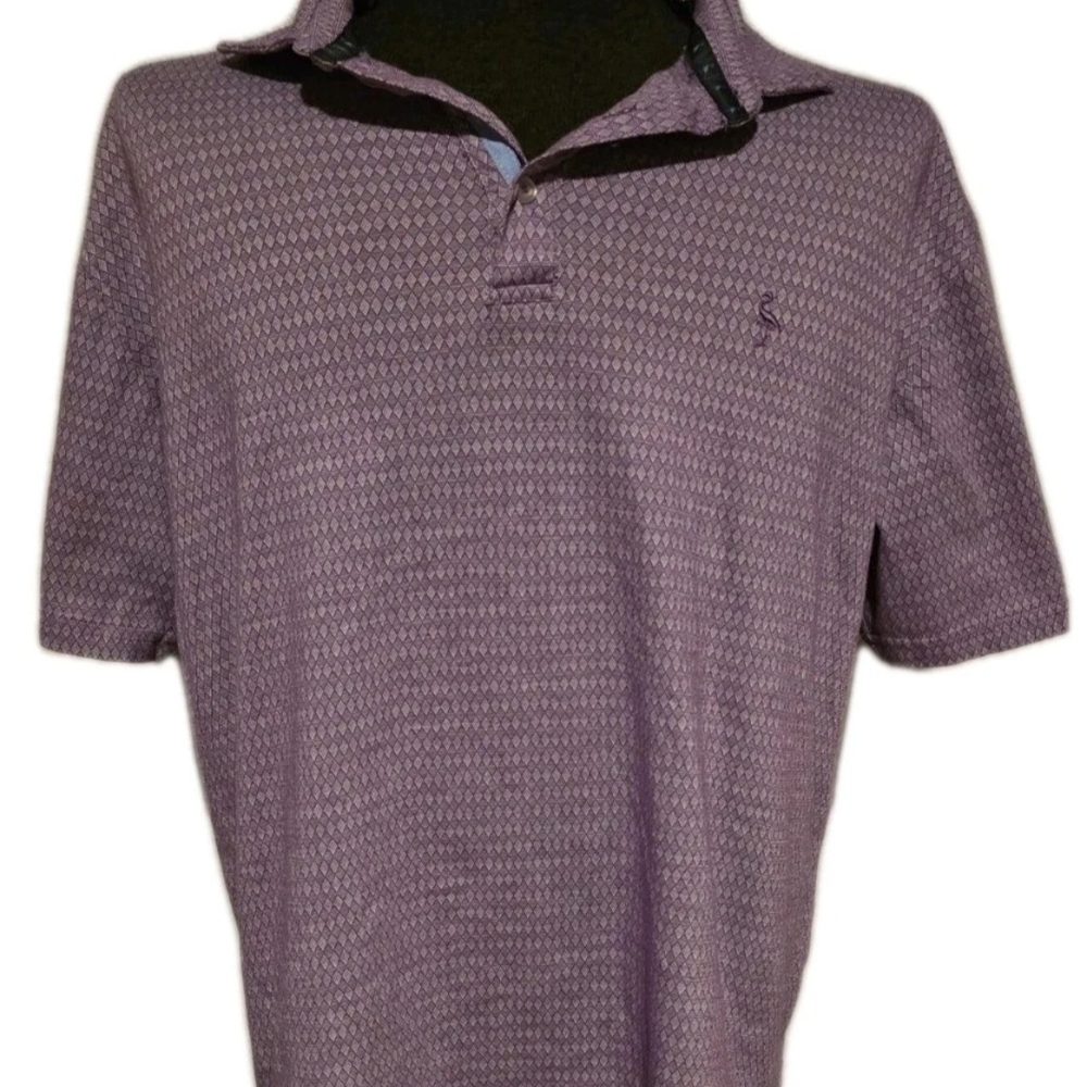 Tailorbyrd Purple Polo Shirt with Checkered Design